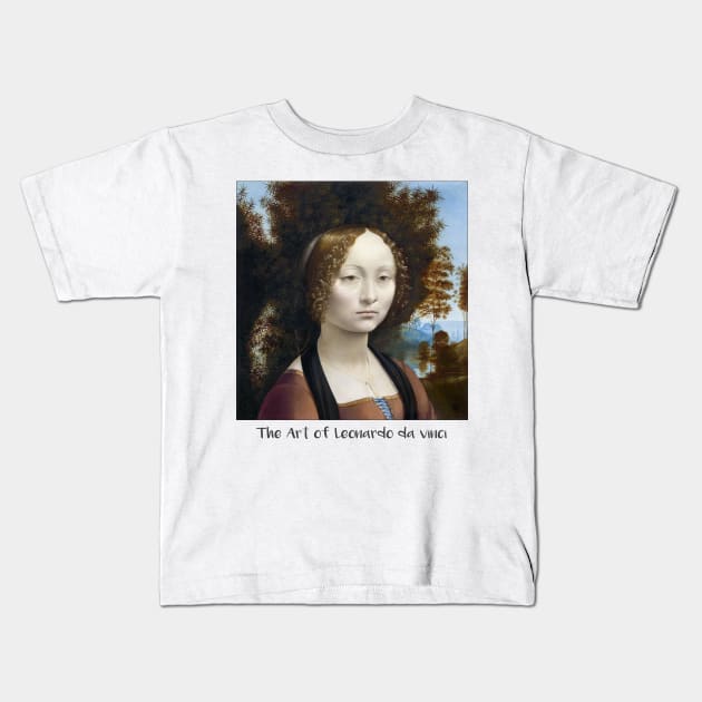 Leonardo da Vinci Renaissance artist painting Kids T-Shirt by PlanetMonkey